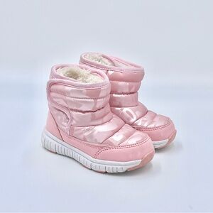 HOBIBEAR Fur Lined Waterproof Warm Winter Pink Snow Boots Toddler Kids size 7